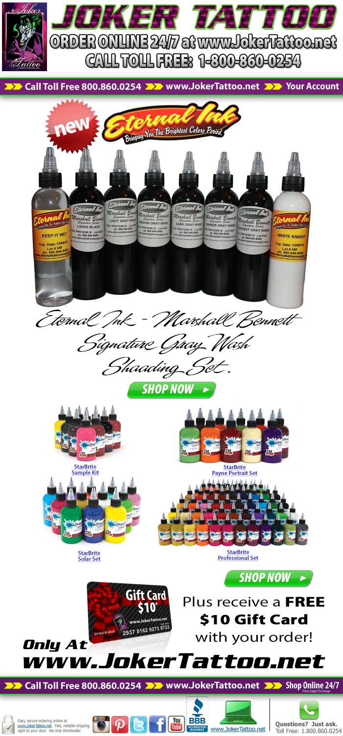 Visit Joker Tattoo Supply for all your professional tattoo supplies.