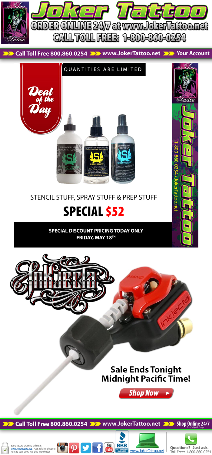 We are having a sale on Inkjecta Macines! Today is the last day to save!