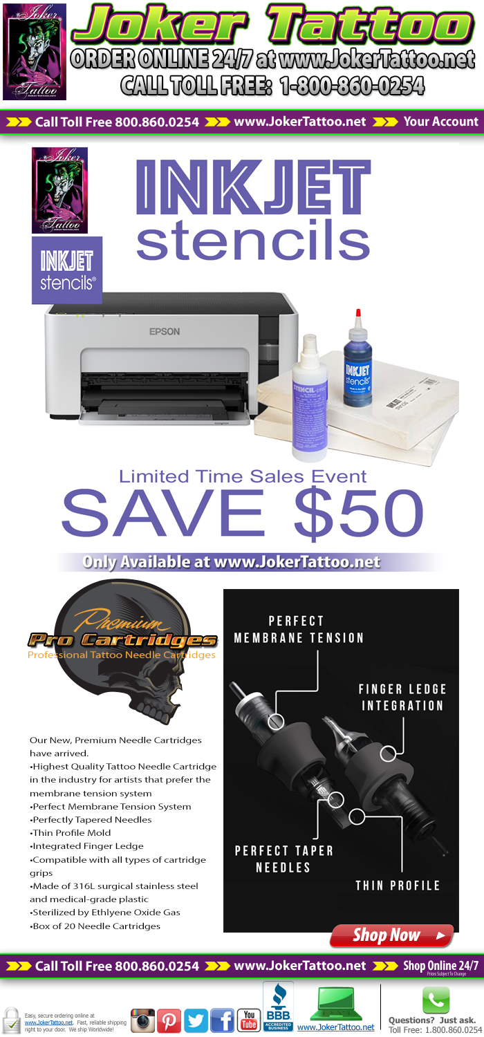 Save $50 on your InkJet Stencils Epson EcoTank Stencil Printing Combo System Today! Only at Joker Tattoo Supply!