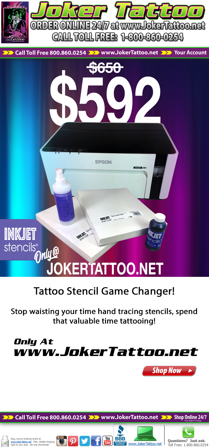 Tattoo Stencil Game Changer!  Stop waisting your time hand tracing stencils.  Spend that valuable time tattooing! Only at Joker Tattoo Supply!