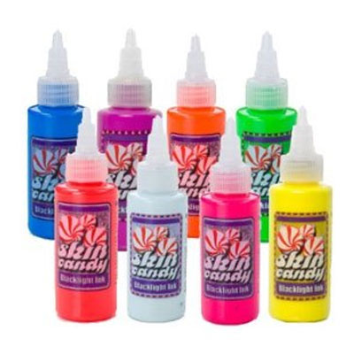 UV Tattoo Ink - Skin Candy Tattoo Ink 8 Color BlackLight Set  UV Tattoo Ink - Skin Candy Tattoo Ink 8 Color BlackLight Set
